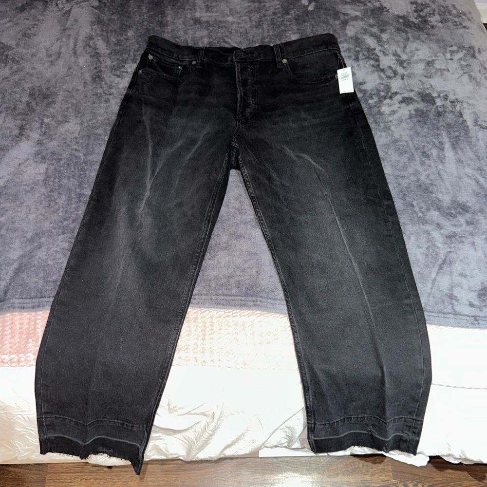 NWT GAP Black Cheeky Straight High Rise Jeans (32/14R)